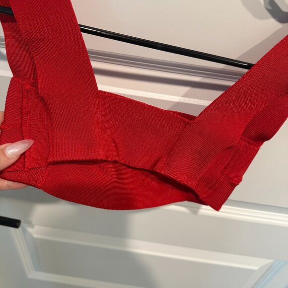 HAIGHT. Knit Amanda Top - Revolve Red Bandage Crop Bra Top - Size Small - Picture 5 of 9